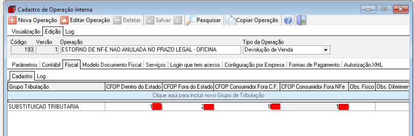 Configuração da operação presencial