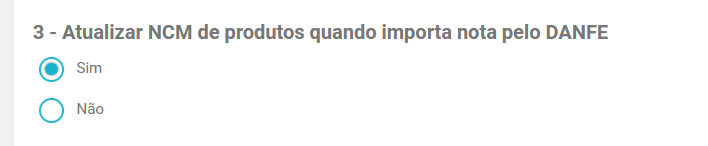 Opção de personalização de atualização de NCM