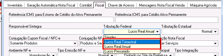 Tributação federal Lucro Real