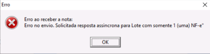 Rejeição de resposta assíncrona